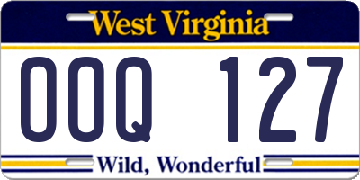 WV license plate OOQ127