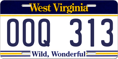 WV license plate OOQ313