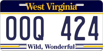 WV license plate OOQ424