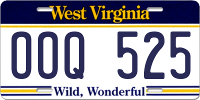 WV license plate OOQ525