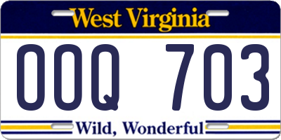 WV license plate OOQ703
