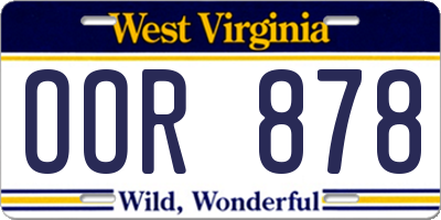 WV license plate OOR878