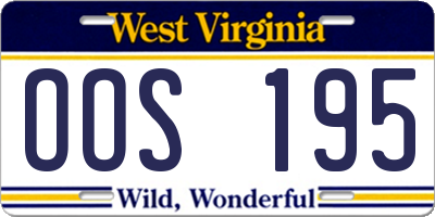 WV license plate OOS195