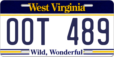 WV license plate OOT489