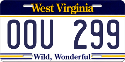 WV license plate OOU299