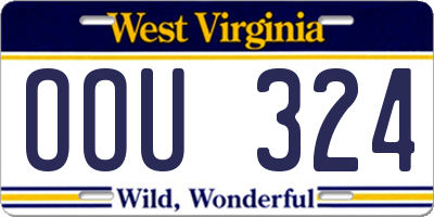 WV license plate OOU324