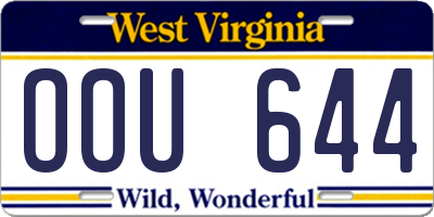 WV license plate OOU644