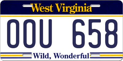 WV license plate OOU658