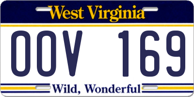 WV license plate OOV169