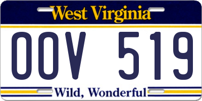 WV license plate OOV519