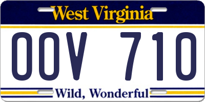 WV license plate OOV710