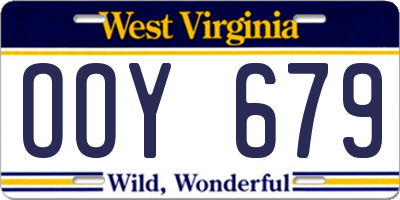 WV license plate OOY679