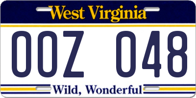 WV license plate OOZ048