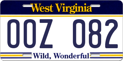 WV license plate OOZ082