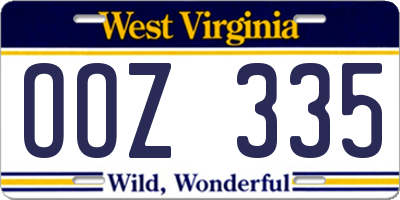 WV license plate OOZ335