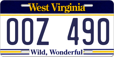 WV license plate OOZ490