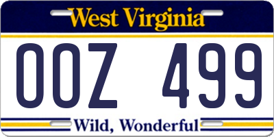 WV license plate OOZ499