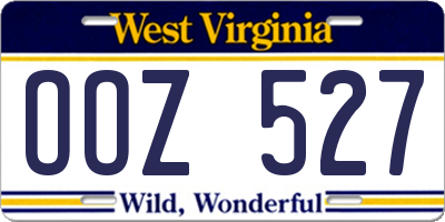 WV license plate OOZ527