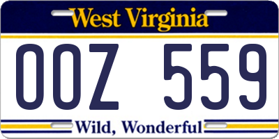 WV license plate OOZ559