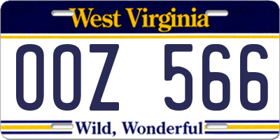 WV license plate OOZ566