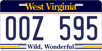 WV license plate OOZ595