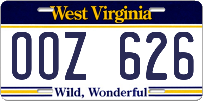 WV license plate OOZ626