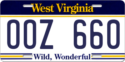 WV license plate OOZ660