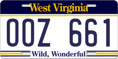 WV license plate OOZ661