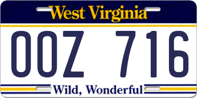 WV license plate OOZ716