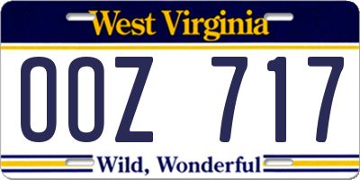 WV license plate OOZ717