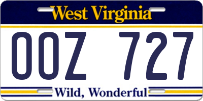 WV license plate OOZ727
