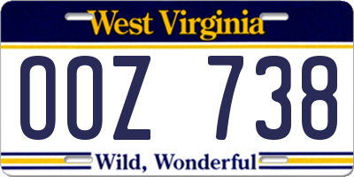 WV license plate OOZ738
