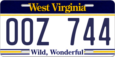 WV license plate OOZ744