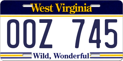 WV license plate OOZ745