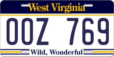 WV license plate OOZ769