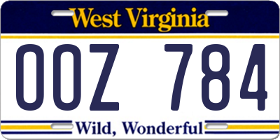 WV license plate OOZ784