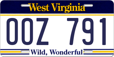 WV license plate OOZ791
