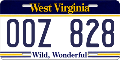 WV license plate OOZ828