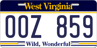WV license plate OOZ859