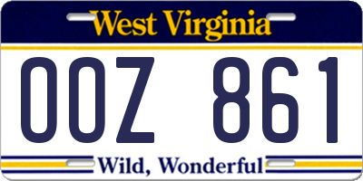 WV license plate OOZ861