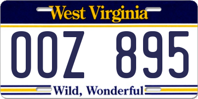 WV license plate OOZ895
