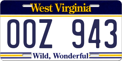 WV license plate OOZ943