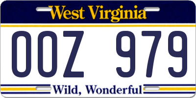 WV license plate OOZ979