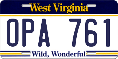 WV license plate OPA761