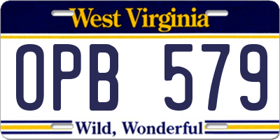 WV license plate OPB579