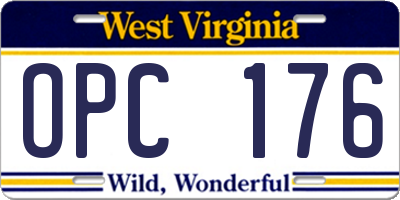 WV license plate OPC176