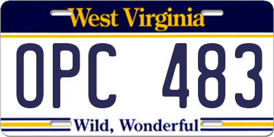 WV license plate OPC483