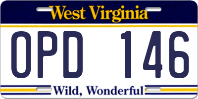 WV license plate OPD146
