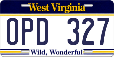 WV license plate OPD327