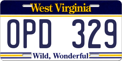 WV license plate OPD329